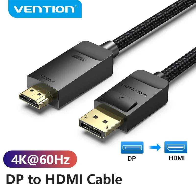Vention ÷ Ʈ-HDMI 4K 60Hz DP-HDMI ̺, PC Ʈ HDTV     ̺ ÷ Ʈ-HDMI